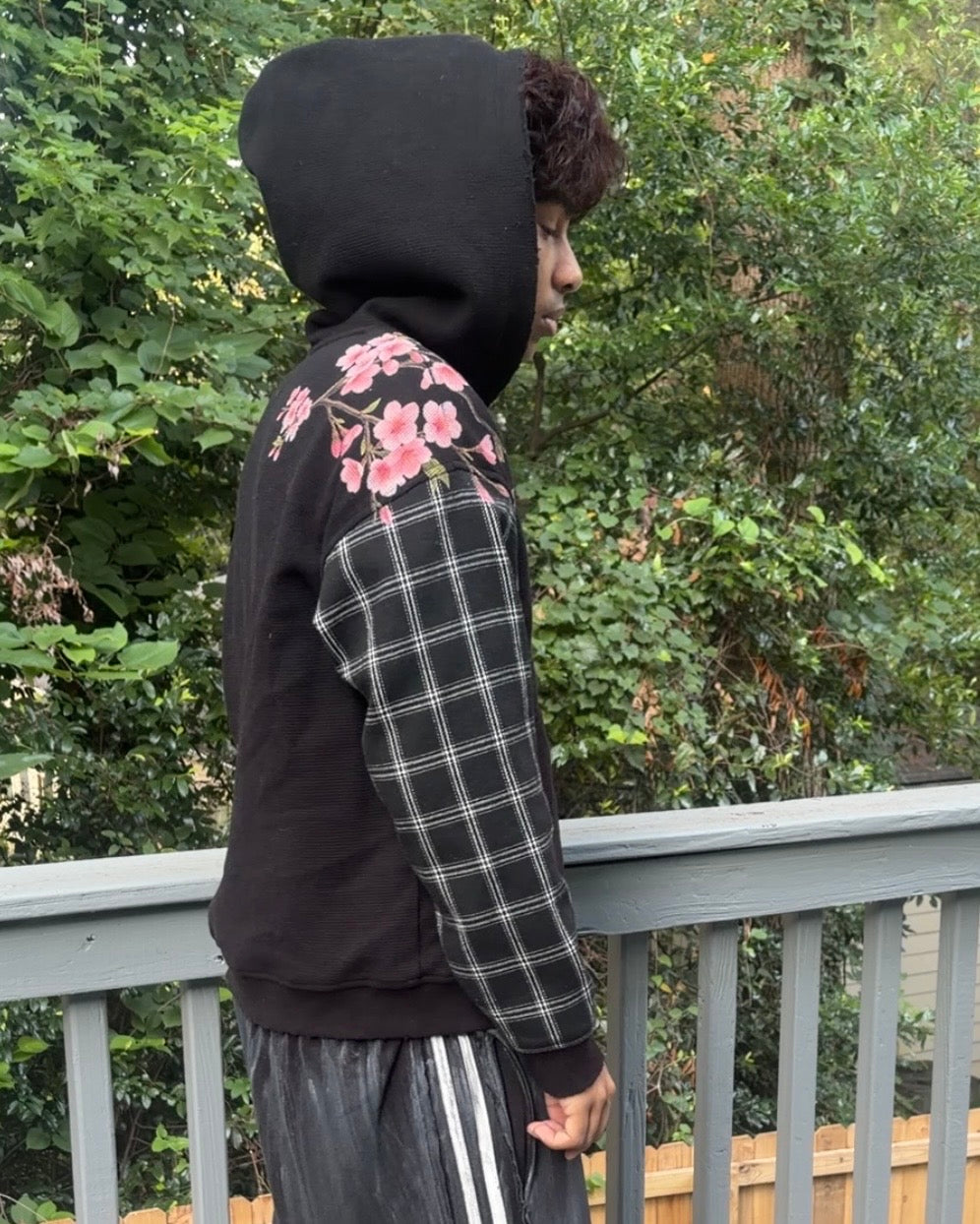 Black Sakura Waffleknit Zipup